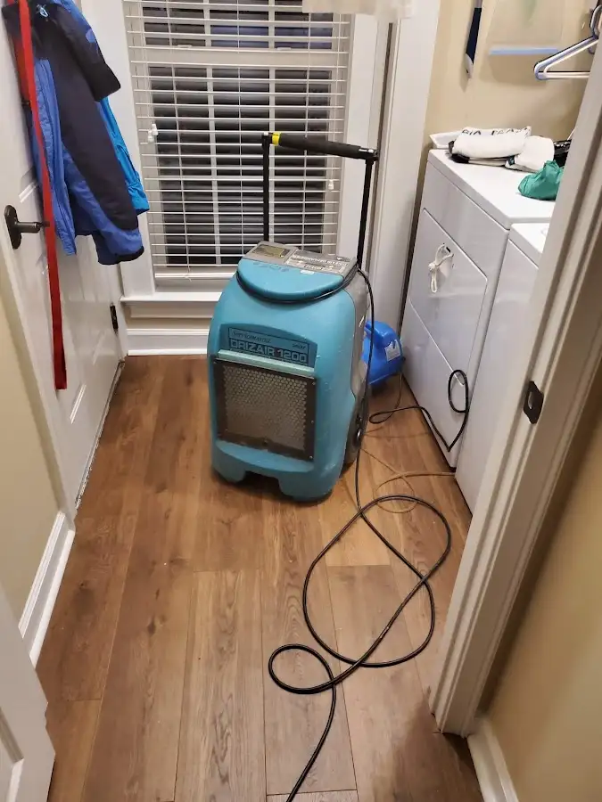 Commercial dehumidifier deployed for Flood Damage Cleanup in Upper Saddle River